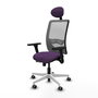 PIQUERAS Y CRESPO Silla de oficina Zulema con mecanismo Sincro/Traslack, Morado y Gris