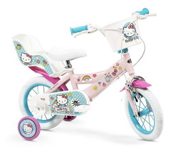 Toimsa Bicicleta Infantil de 12 Pulgadas con Diseño Hello Kitty para Niñas y Niños de 3 Años en Adelante
