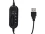 Q-connect Auricular Binaural Diadema con Micrófono USB y Control de Volumen, Cable 2m, Color Negro