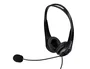 Q-connect Auricular Binaural Diadema con Micrófono USB y Control de Volumen, Cable 2m, Color Negro