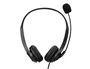 Q-connect Auricular Binaural Diadema con Micrófono USB y Control de Volumen, Cable 2m, Color Negro