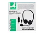 Q-connect Auricular Binaural Diadema con Micrófono USB y Control de Volumen, Cable 2m, Color Negro