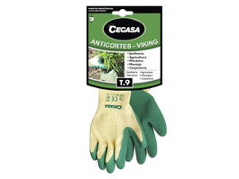 Cegasa 100541 Guantes de Trabajo Anticortes Algodón/Latex Verde T9-Grande L