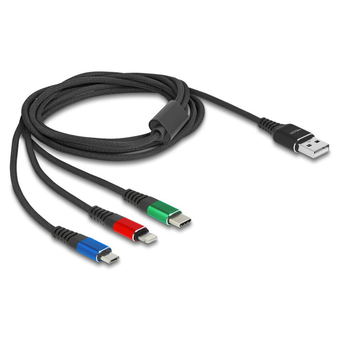 DeLOCK Cable de Carga 3 en 1 USB A a Lightning, Micro-USB B y Apple 30-pin, 2 m DeLOCK Cable de Carga 3 en 1 USB A a Lightning, Micro-USB B y Apple 30-pin, 2 m