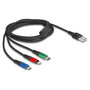 DeLOCK Cable de Carga 3 en 1 USB A a Lightning, Micro-USB B y Apple 30-pin, 2 m