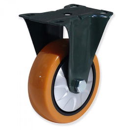 Gayner Rueda Fija Poliuretano 100mm Naranja Capacidad 130kg