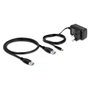 DeLOCK Concentrador USB 10 Gbps con 4 puertos USB Tipo-A y 1 puerto de carga rápida, Gris