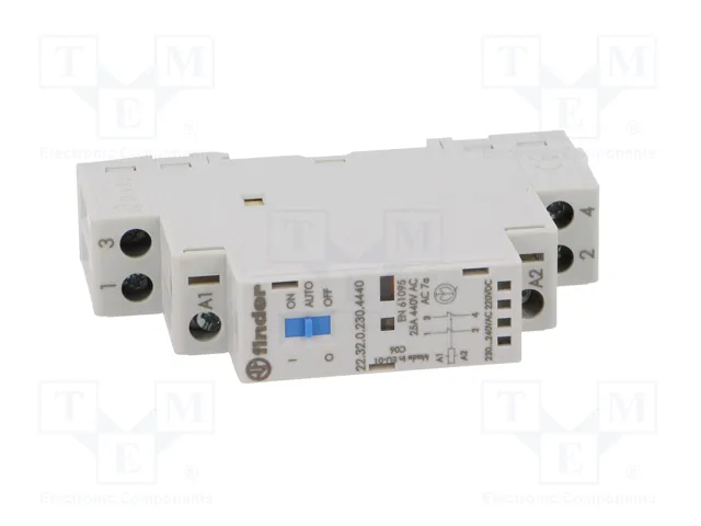 FINDER Contactor de Instalación Modular 2-polar 25A 230VAC/230VDC NC x2