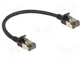 DeLOCK Cable de red RJ45 Cat.8.1 F/FTP Slim Pro 0,25 m Negro