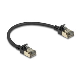 DeLOCK Cable de red RJ45 Cat.8.1 F/FTP Slim Pro 0,25 m Negro