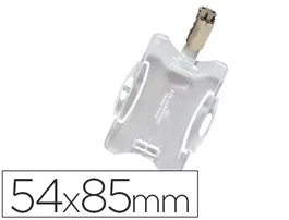 Durable Identificador con Pinza Giratoria para Uso Vertical u Horizontal, para Seguridad, Transparente, 54 x 85 mm