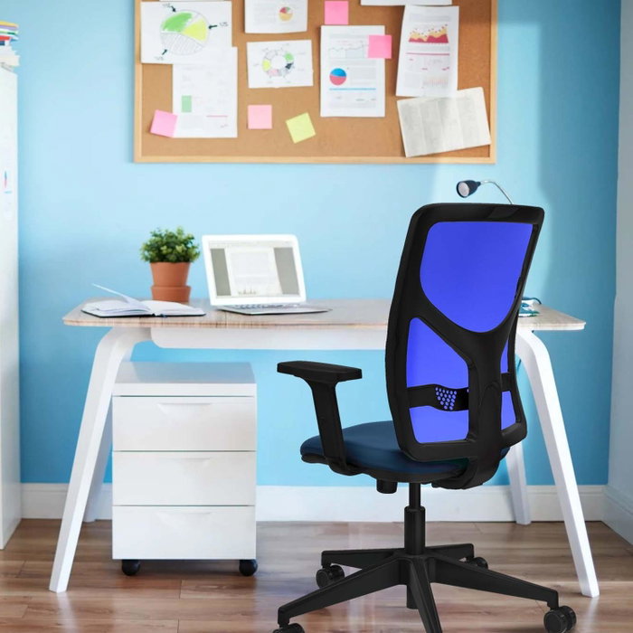 PIQUERAS Y CRESPO Silla de oficina Motilla con mecanismo Sincro, Marrón y Azul PIQUERAS Y CRESPO Silla de oficina Motilla con mecanismo Sincro, Marrón y Azul