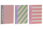 DKD Home Decor Set de Libretas Canvas y Papel Bella Vita Multicolor, Surtido de 3