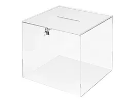 Archivo 2000 Urna Electoral 2000 Cuadrada Metacrilato Transparente con Cerradura y 2 Llaves 300x300x300 mm