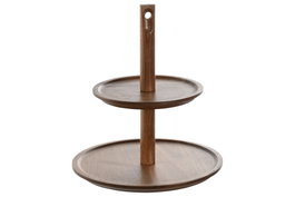 DKD Home Decor Frutero de Acacia de 2 Pisos Natural