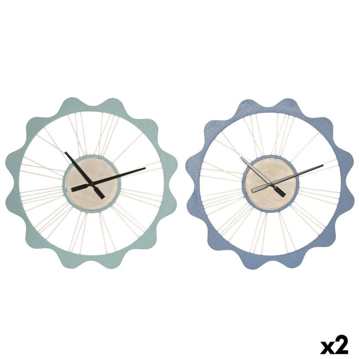DKD Home Decor Reloj Metal 60x60 Arcos Rugoso Surtido de 2 Unidades