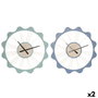 DKD Home Decor Reloj Metal 60x60 Arcos Rugoso Surtido de 2 Unidades