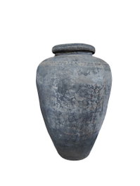 DKD Home Decor Ánfora de Terracota Negra Pieza Única Antigua