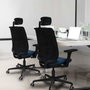 PIQUERAS Y CRESPO Silla de oficina Alares con mecanismo traslack, malla negra y similpiel amarillo