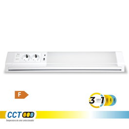 Edm Regleta LED Blanca 5-10W con Enchufes y USB