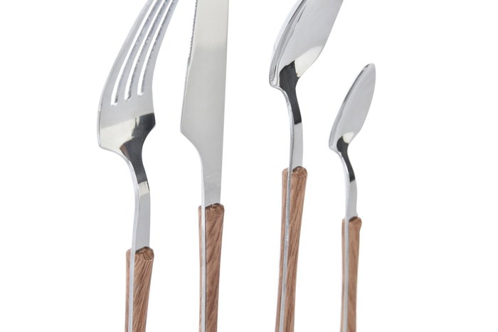 DKD Home Decor Set de Cubertería Classic Mision de 16 Piezas en Plateado