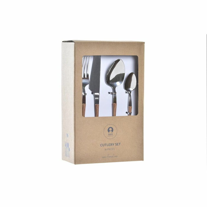DKD Home Decor Set de Cubertería Classic Mision de 16 Piezas en Plateado