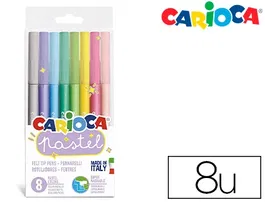 Carioca Rotulador Pastel Blister 8 Unidades Colores Surtidos Punta Fina
