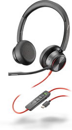 HP Poly Blackwire 8225 Auriculares USB-C con Cancelación de Ruido Premium para Llamadas y Música