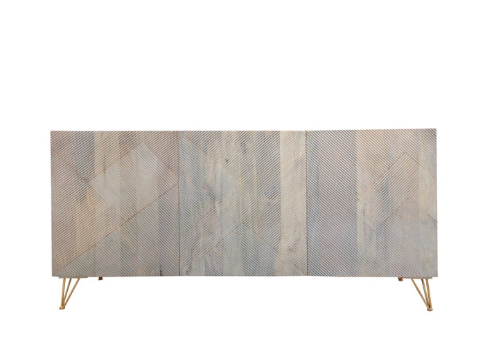 DKD Home Decor Buffet de Mango y Metal Gris y Dorado DKD Home Decor Buffet de Mango y Metal Gris y Dorado