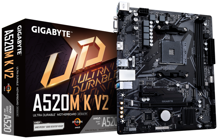 GIGABYTE A520M K V2 AM4 DDR4 Micro ATX