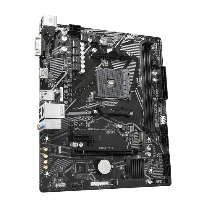 Gigabyte A520 M K V2 Placa Base AMD AM4 Micro ATX con Realtek Audio, PCIe 3.0, M.2, HDMI 2.1, 64GB DDR4, Compatible con Ryzen 5000/4000/3000 Gigabyte A520 M K V2 Placa Base AMD AM4 Micro ATX con Realtek Audio, PCIe 3.0, M.2, HDMI 2.1, 64GB DDR4, Compatible con Ryzen 5000/4000/3000