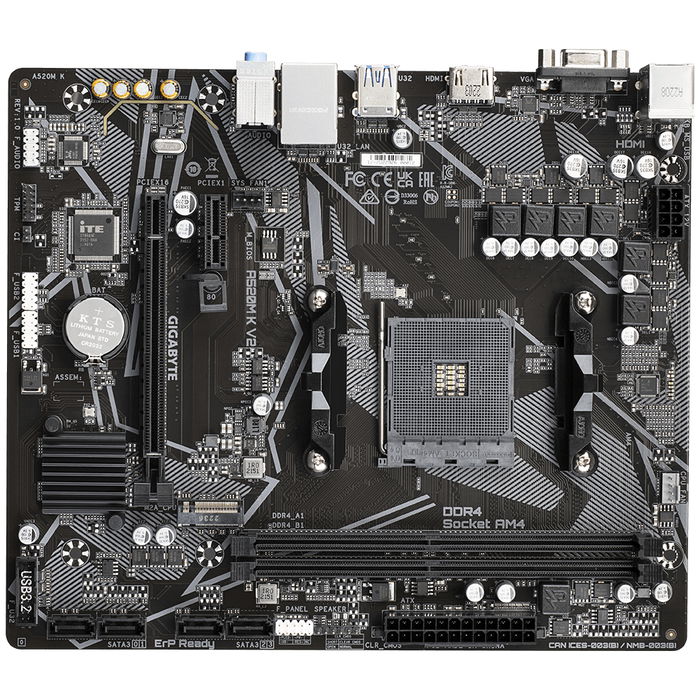 Gigabyte A520 M K V2 Placa Base AMD AM4 Micro ATX con Realtek Audio, PCIe 3.0, M.2, HDMI 2.1, 64GB DDR4, Compatible con Ryzen 5000/4000/3000 Gigabyte A520 M K V2 Placa Base AMD AM4 Micro ATX con Realtek Audio, PCIe 3.0, M.2, HDMI 2.1, 64GB DDR4, Compatible con Ryzen 5000/4000/3000
