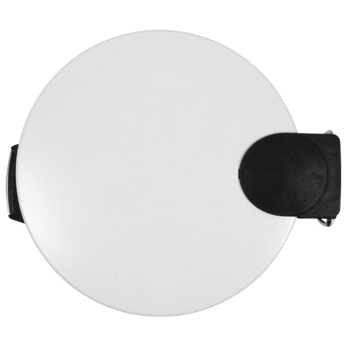 Day Cubo de Basura 3 L Blanco con Pedal y Cierre Suave Soft Close, Mate Acero Inoxidable y Plástico d.17.5 x h.23.5 cm