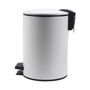Day Cubo de Basura 3 L Blanco con Pedal y Cierre Suave Soft Close, Mate Acero Inoxidable y Plástico d.17.5 x h.23.5 cm
