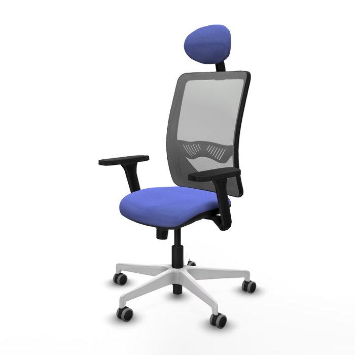 PIQUERAS Y CRESPO Silla de oficina Zulema con mecanismo Sincro, Azul claro y Gris