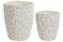 DKD Home Decor Set de 2 Maceteros de Cemento Crudo 24x24x28 cm