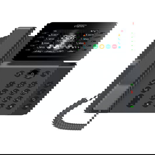 Fanvil V65 Teléfono IP Negro 20 Líneas Gigabit Ethernet WiFi Bluetooth Pantalla 4.3" Fanvil V65 Teléfono IP Negro 20 Líneas Gigabit Ethernet WiFi Bluetooth Pantalla 4.3"