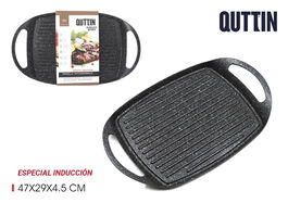 Quttin Parrilla Rectangular Grill 46.9 cm x 28.3 cm x 4.5 cm (6 Unidades)