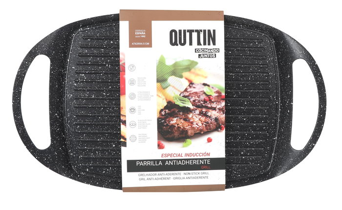 Quttin Parrilla Rectangular Grill 46.9 cm x 28.3 cm x 4.5 cm (6 Unidades)