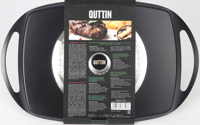 Quttin Parrilla Rectangular Grill 46.9 cm x 28.3 cm x 4.5 cm (6 Unidades)