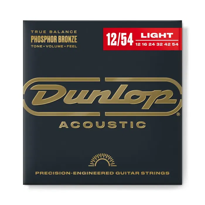 Dunlop Cuerdas Acústica Phosphor Bronze Light 12-54 Juego para Guitarra