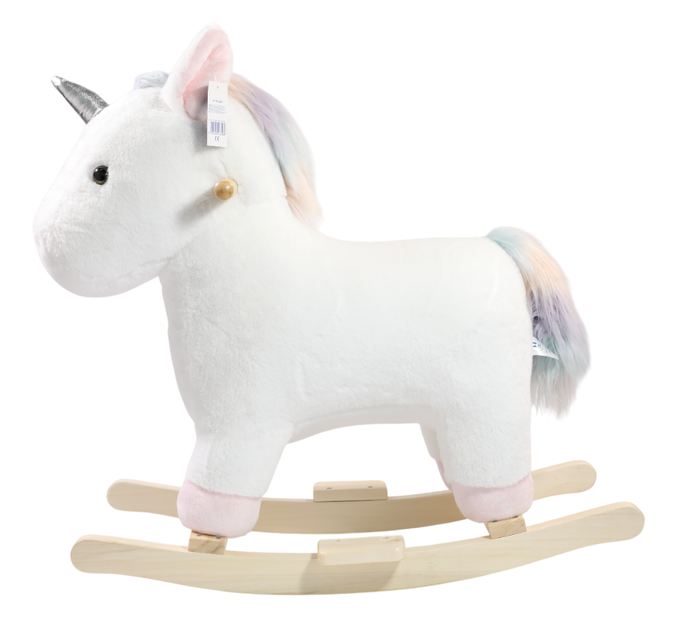 DKD Home Decor Mecedora Unicornio de Poliéster y Madera