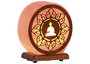 DKD Home Decor Lámpara de Sal del Himalaya Sobremesa Estilo Árabe con Buda, Rosa y Marrón, 7x18x16 cm, Incluye Bombilla