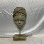 DKD Home Decor Figura Africana Gris en Fibra de Vidrio y Metal
