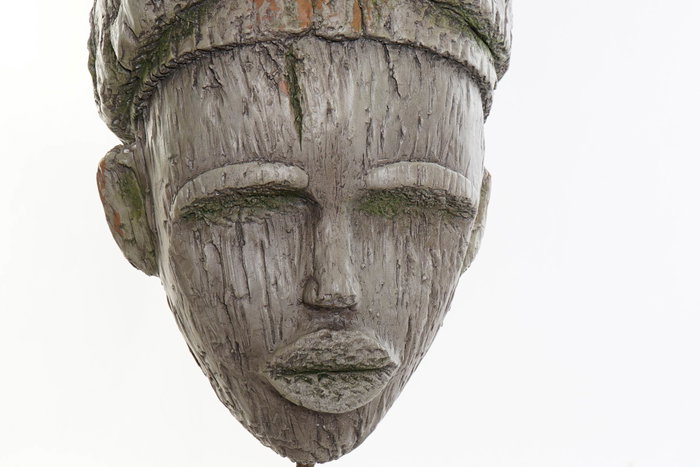 DKD Home Decor Figura Africana Gris en Fibra de Vidrio y Metal