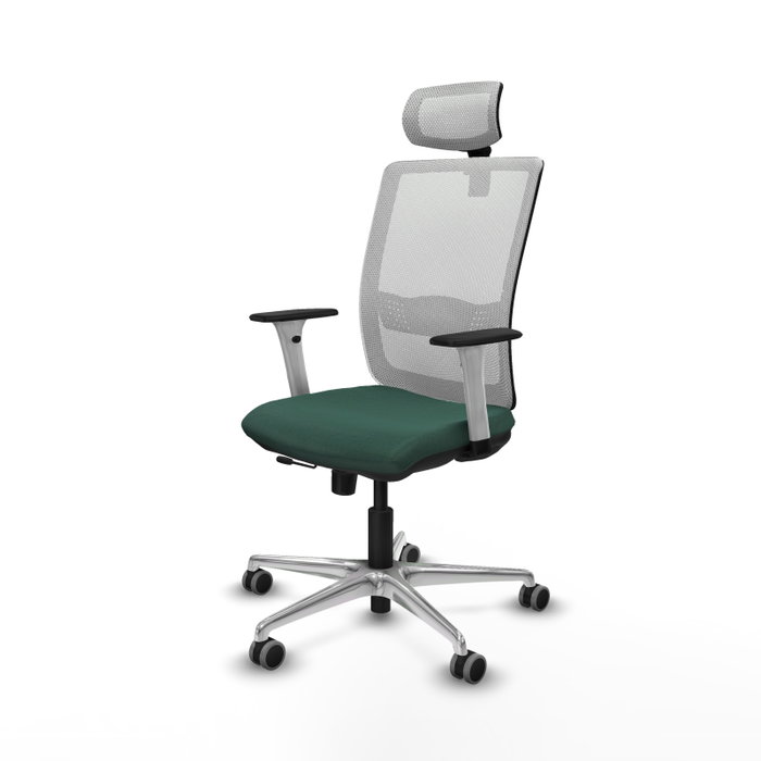 PIQUERAS Y CRESPO Silla de oficina Haches con mecanismo Sincro/Traslack Verde botella y Blanco PIQUERAS Y CRESPO Silla de oficina Haches con mecanismo Sincro/Traslack Verde botella y Blanco