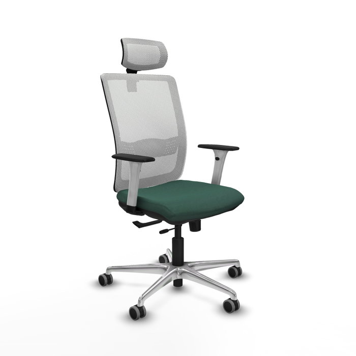 PIQUERAS Y CRESPO Silla de oficina Haches con mecanismo Sincro/Traslack Verde botella y Blanco PIQUERAS Y CRESPO Silla de oficina Haches con mecanismo Sincro/Traslack Verde botella y Blanco