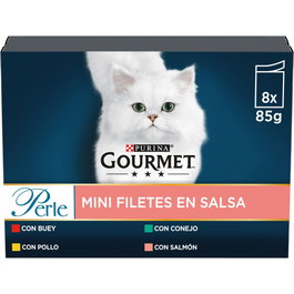 Purina Gourmet Perle Láminas de Pollo Caja 8x85g