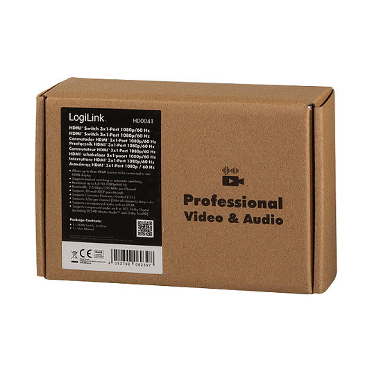 LogiLink Conmutador HDMI 3x1, 1080p/60 Hz, HDCP, CEC, Mini LogiLink Conmutador HDMI 3x1, 1080p/60 Hz, HDCP, CEC, Mini