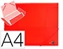 Liderpapel Carpeta con Gomas Tres Solapas Polipropileno DIN A4 Rojo Translúcido